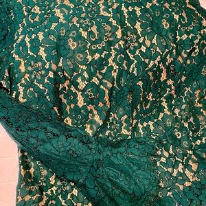 Green lace long sleeve blouse